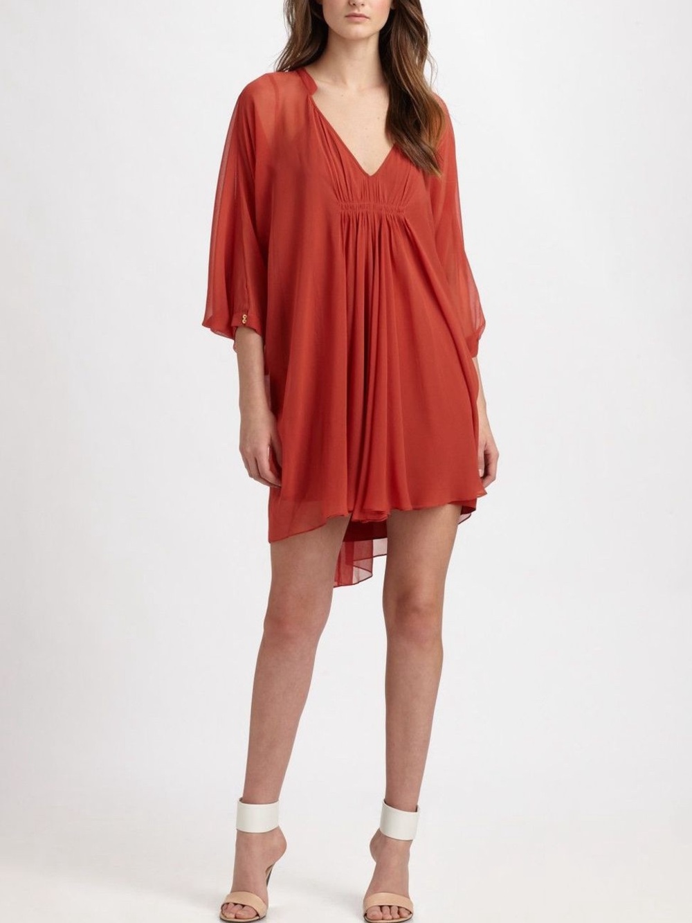 62 Diane Von Furstenberg Silk Fleurette Chiffon Dress
